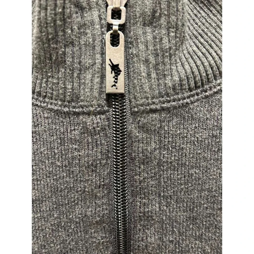 Tommy Bahama Reversible Quarter Zip Pullover Sweatshirt Mens Large Grey Purple